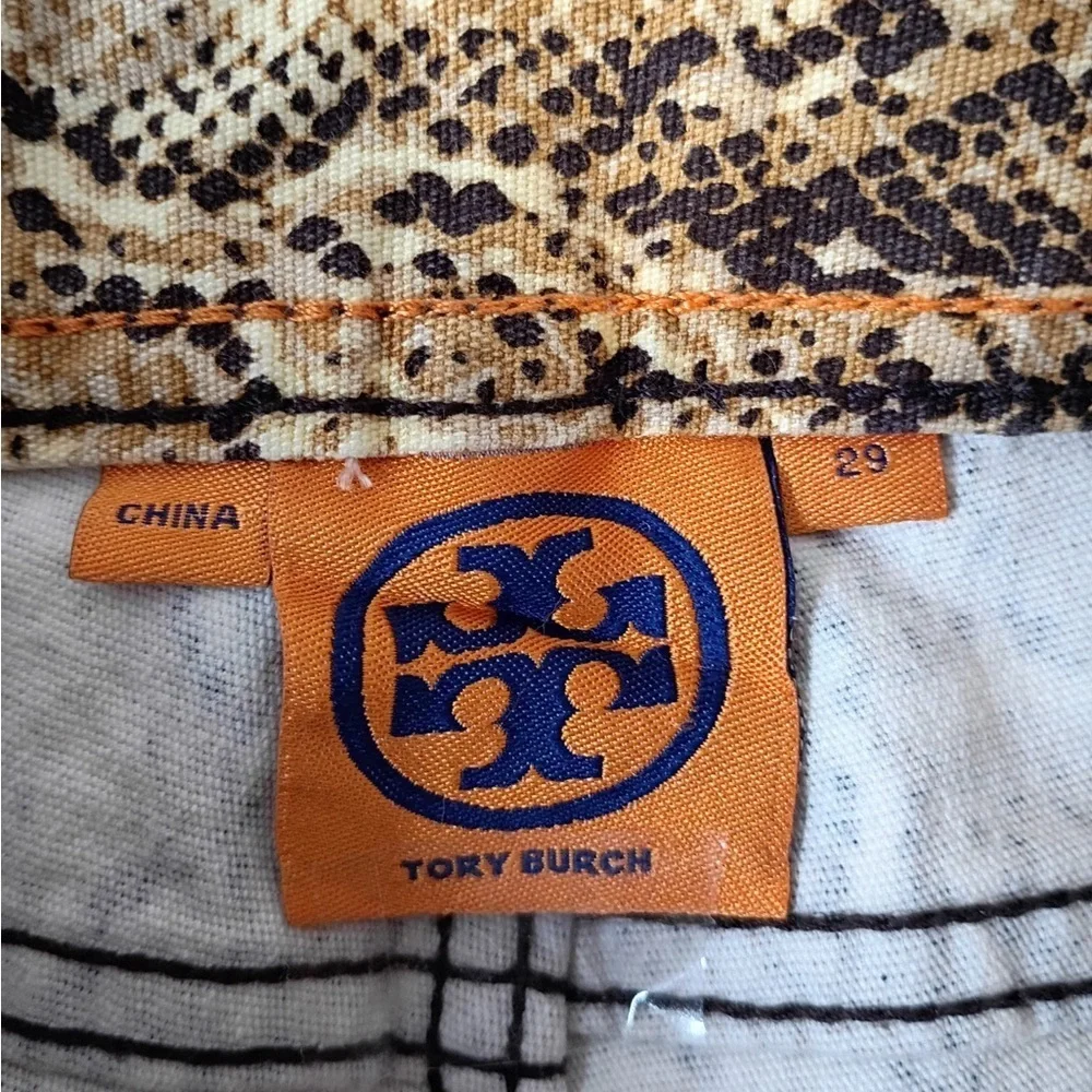 Tory Burch Super Skinny Snakeskin Print Jeans Size 29 Stretch Designer Denim